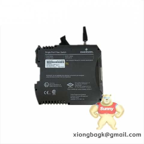 EMERSON KJ1710X1-BA1 Industrial Single Port Fiber Switch - Reliable Data Transfer