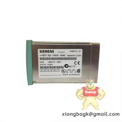 Siemens 6ES7952-1AK00-0AA0 RAM Memory Card for S7-400, Long Version, 8 MB
